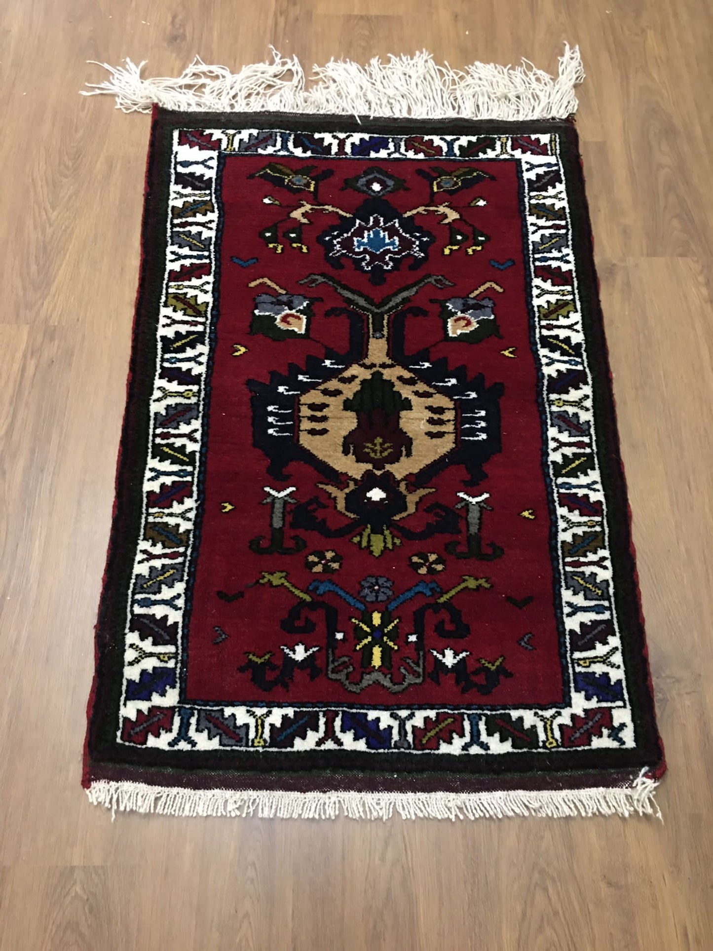 no:20 Vintage Nigde Kirman Wool Rug-2.79x4.10 ft