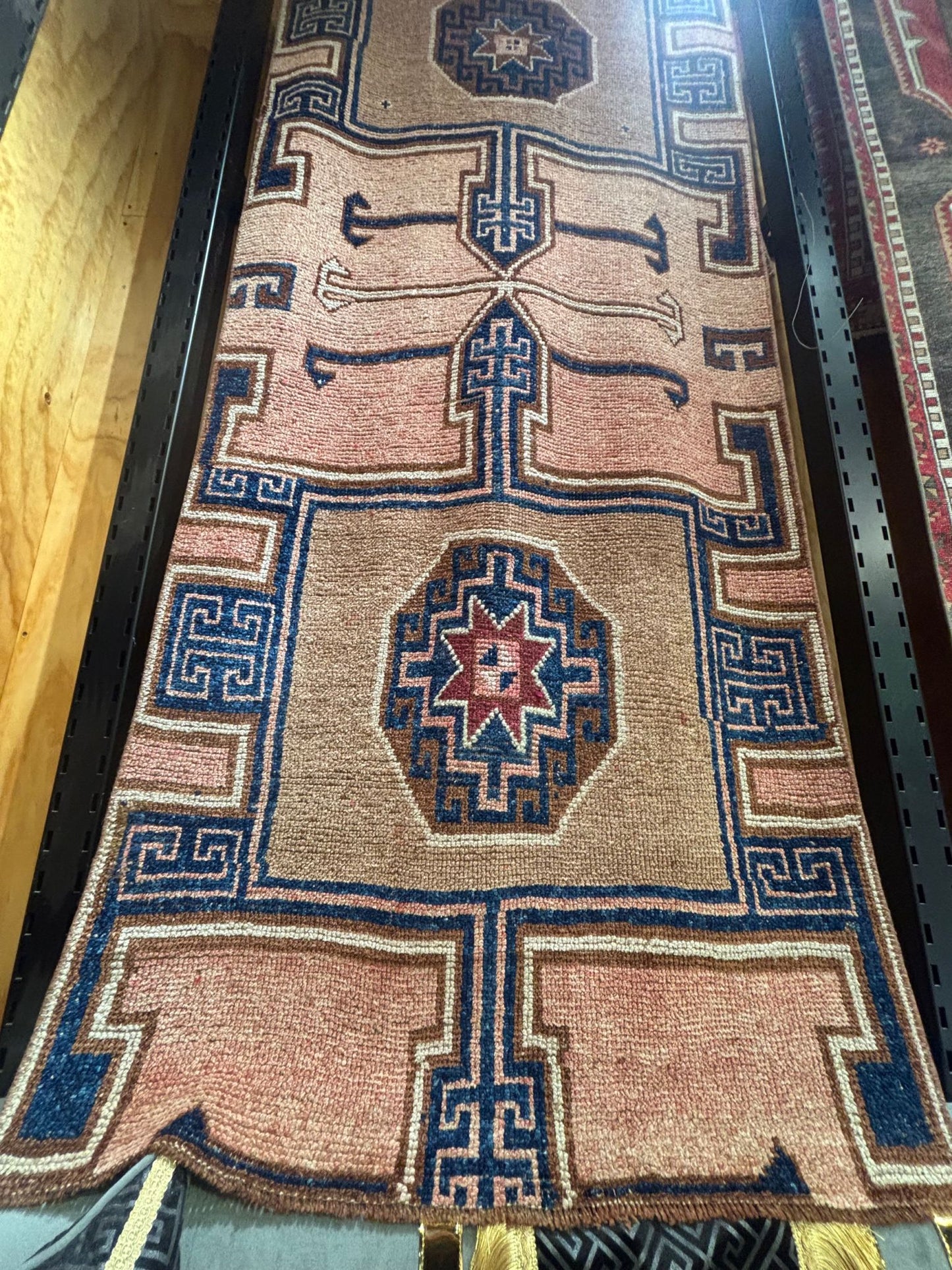 no 5 Vintage Turkish Herki Runner Rug, 3x12