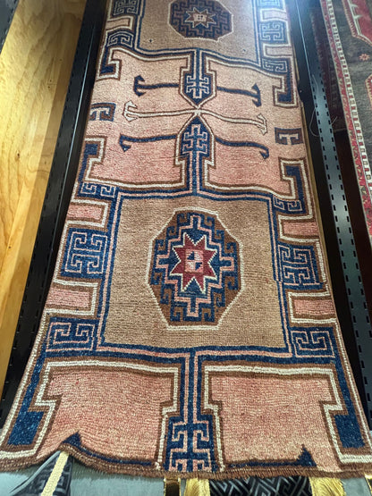 no 5 Vintage Turkish Herki Runner Rug, 3x12