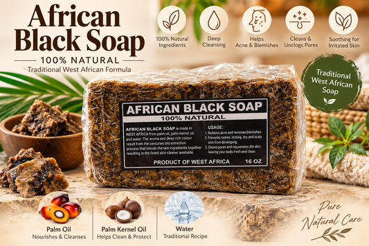 African Black Soap – 100% Natural | Traditional West African Soap | 16 oz