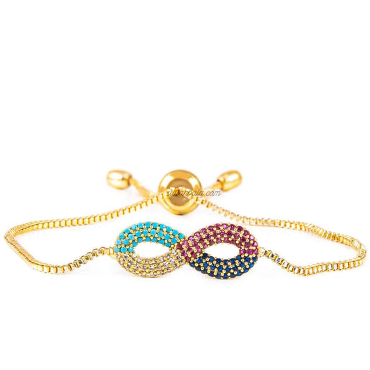 Gold Color Zircon Plated Bracelet Infinity
