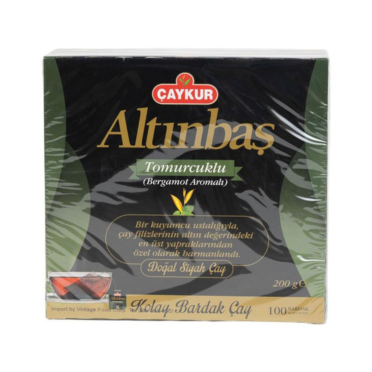 Çaykur Altınbaş Tomurcuklu Bergamot Aromalı Turkish Black Tea – 100 Tea Bags, 200g