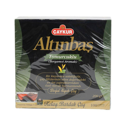 Çaykur Altınbaş Tomurcuklu Bergamot Aromalı Turkish Black Tea – 100 Tea Bags, 200g