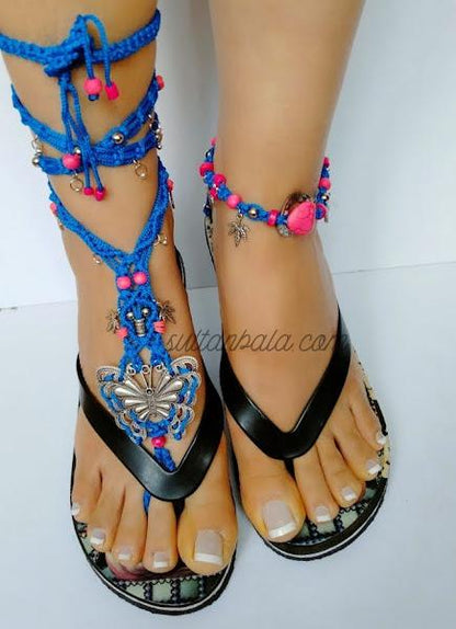 Barefoot Butterfly Sandals 1 pcs and Anklet