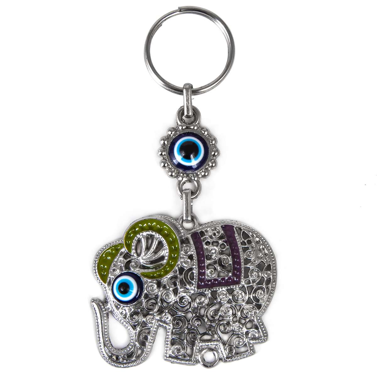Metal Keychain ; hamsa, fil, deve