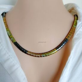 Men's Hematite Nck 8mm Colorful