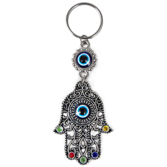 Hamsa Metal Keychain