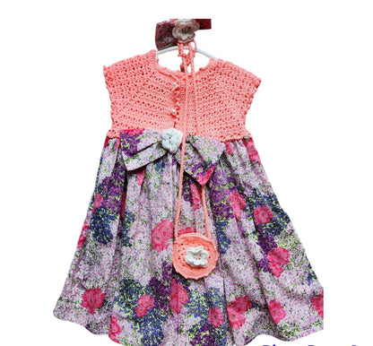 4 Pcs Toddler Knit Girl's Dress with Floral Pattern Skirted 2-3 Y