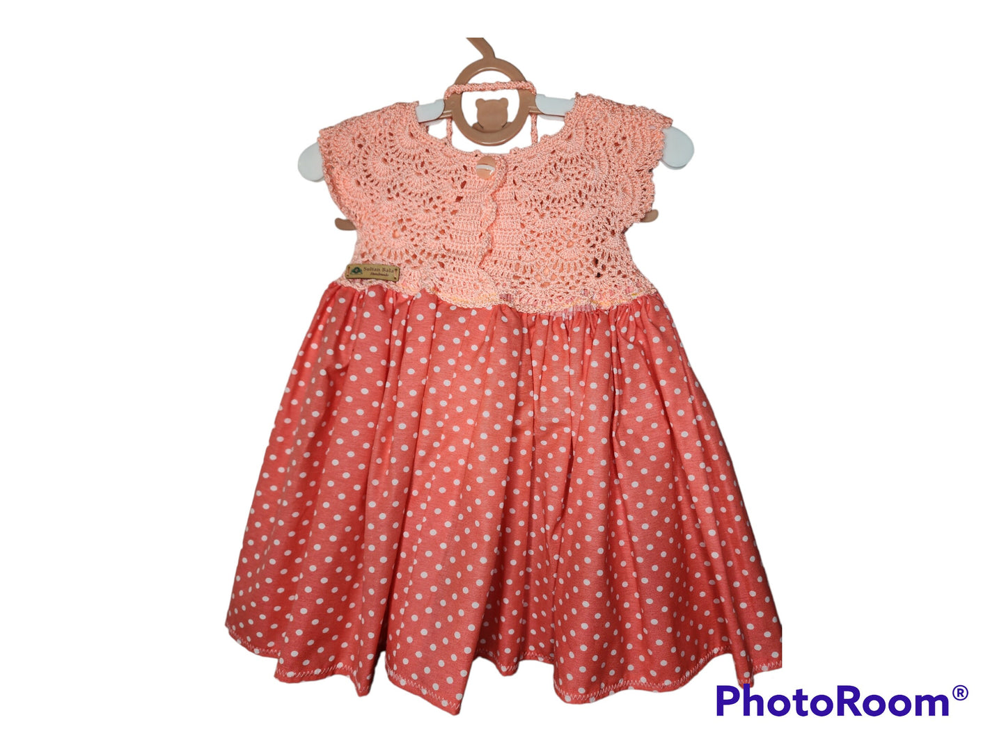 4 pcs Toddler Girls Dress Special  Set White Polka Dot Orange Knit Top and  Fabric Knitting Girl Outfit ,Dress & Bag, Hair clips, and shorts