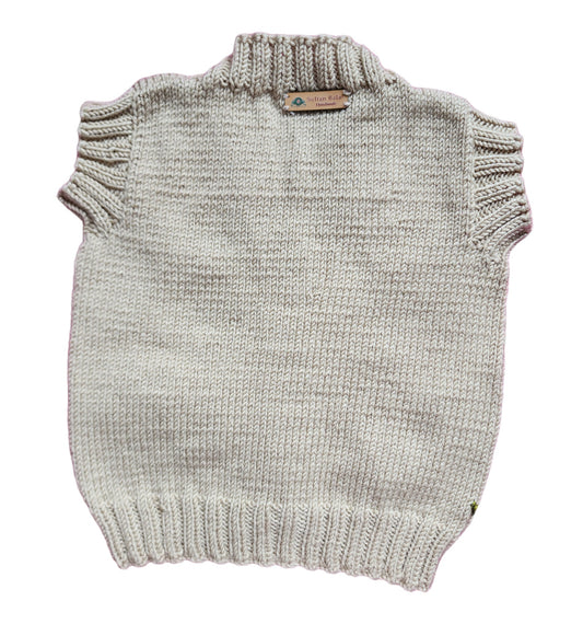 3 pcs Adorable Rabbit -Embroidered Beige  Knit Vest Set for Your Little One, Crochet Baby Vest Bear Set with boots and rattle..