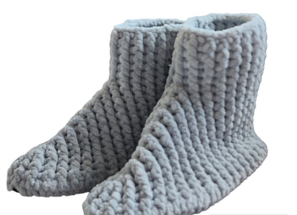 Knitting Velvet Slippers | Velvet Boots |Crochets Velvet Boot | House Shoes |Winter Velvet Slippers |Velvet Thread Handcrafted Home Slippers