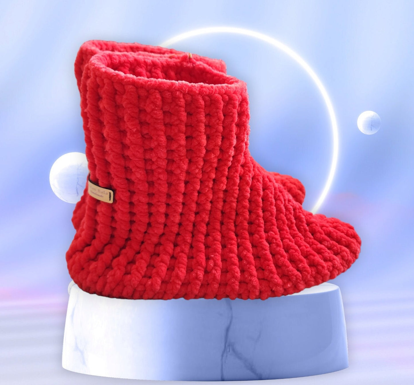 Knitting Velvet Slippers | Velvet Boots |Crochets Velvet Boot | House Shoes |Winter Velvet Slippers |Velvet Thread Handcrafted Home Slippers