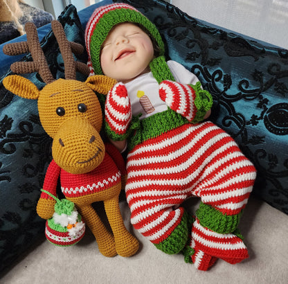 Christmas Outfit Baby Overalls Set, Newborn Newyear, Baby Santa Clause ,Christmas Baby