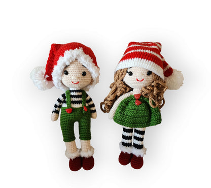 Christmas Twins Amigurumi  Dolls, Crochets Christmas Gift , Unique handmade