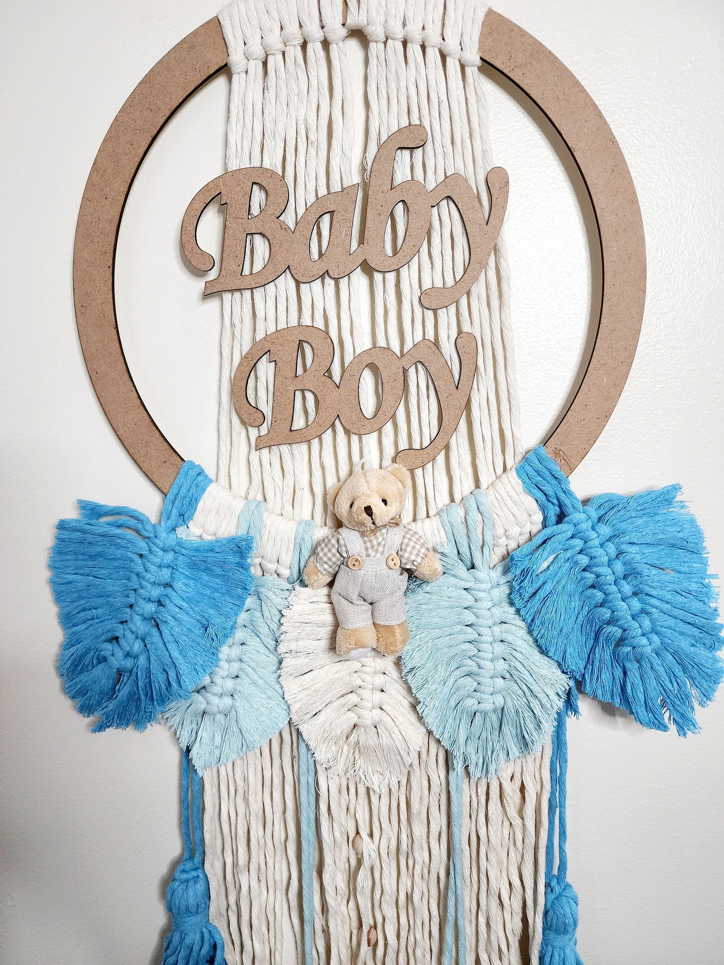 Macrame Dream Catcher Wall Hanging, Macrame Welcome baby