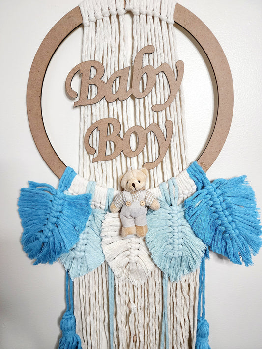 Macrame Dream Catcher Wall Hanging, Macrame Welcome baby