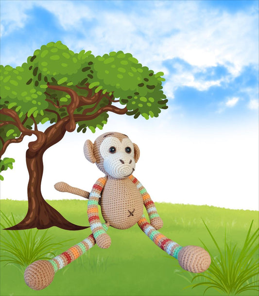 Amigurumi Pink colorful Monkey Toy