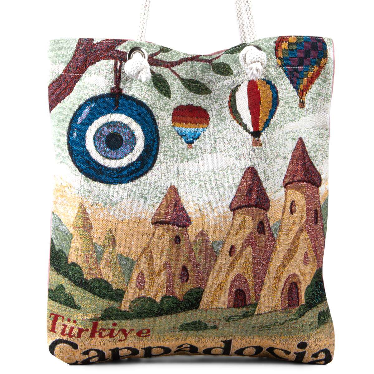 Cappadocia Evil Eye & Balloons Tote Bag