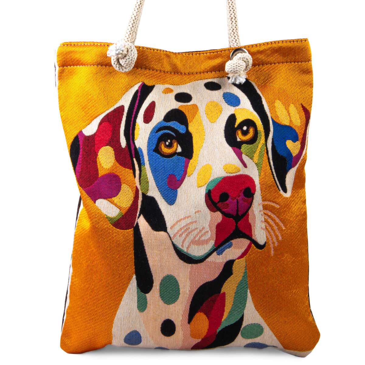 Colorful Dog Tapestry Tote Bag – Woven Dog Lover Shoulder Bag
