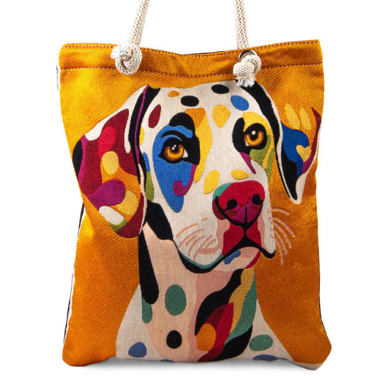 Colorful Dog Tapestry Tote Bag – Woven Dog Lover Shoulder Bag