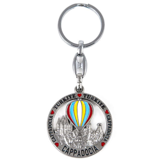 Cappadocia Enamel Metal Keychain & Car Charm – Zamak Cast Turkish Souvenir
