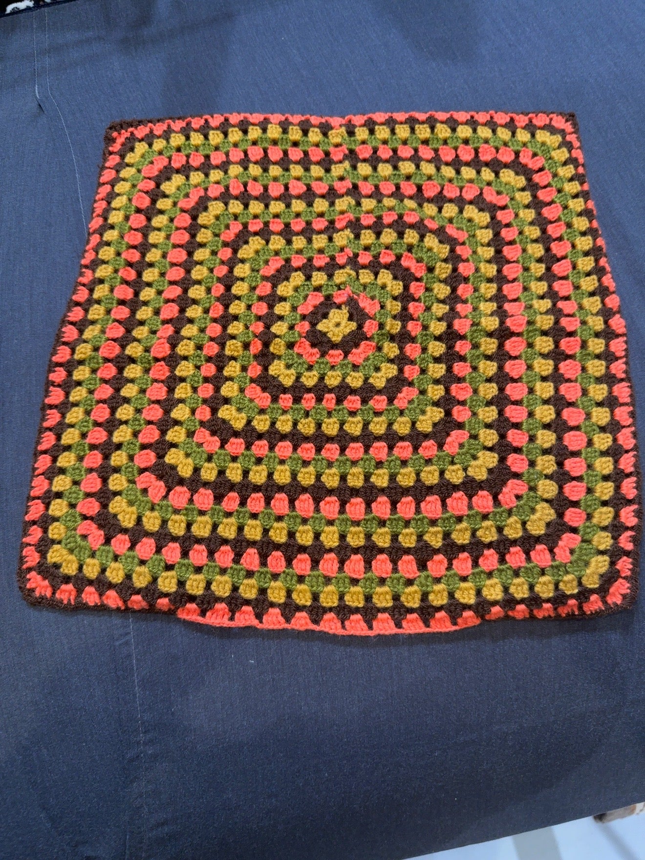 Handmade Crochet Pillow Cover | 38 x 38 cm (15 x 15 in) | Granny Square Cushion Cover | Boho Home Decor