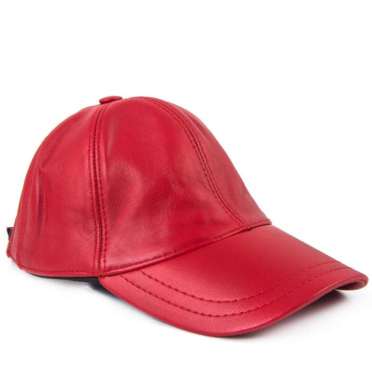 Genuine Leather Baseball Cap – Patchwork Real Leather | Adjustable | Green, Blue, Red