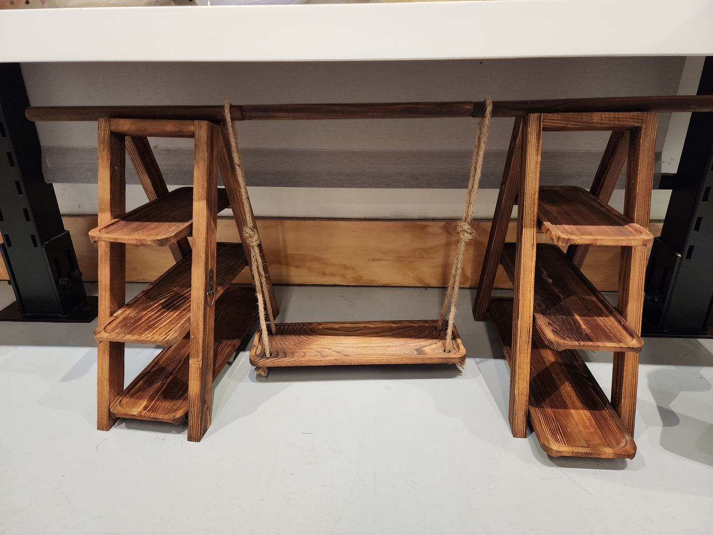 3-tier wooden double Dessert swing