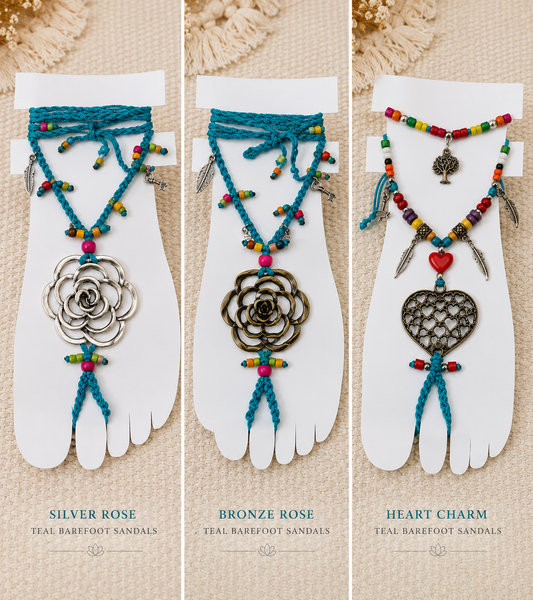 A Per of Barefoot Turquoise Sandals| 5th Tree