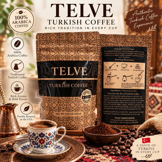 TELVE Turkish Coffee 100% Arabica – 8.82 oz / 250g
